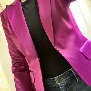 Nine West Fuchsia Satin Jacket, 4
